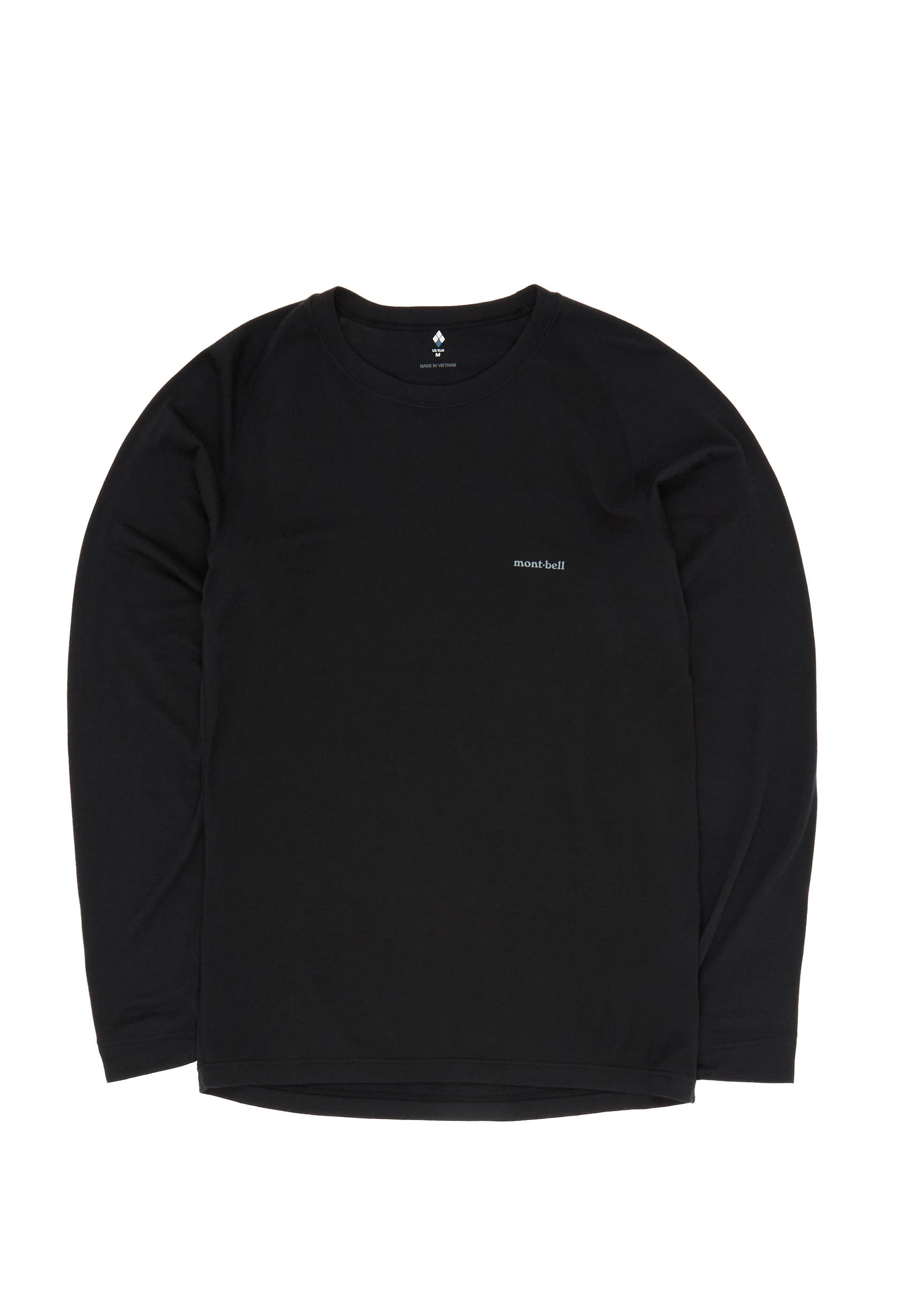 Men's SUPER MERINO WOOL Middle Weight Round Neck Shirt (Black